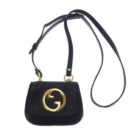 Gucci Blondie Card Case Leather Black Gold Hardware - Picture 1 of 10